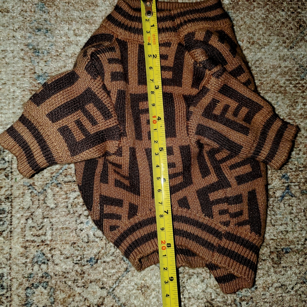 LOGO 7 Brown and Black Dog Sweater